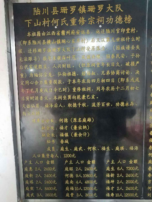 珊罗镇何氏举行祠
